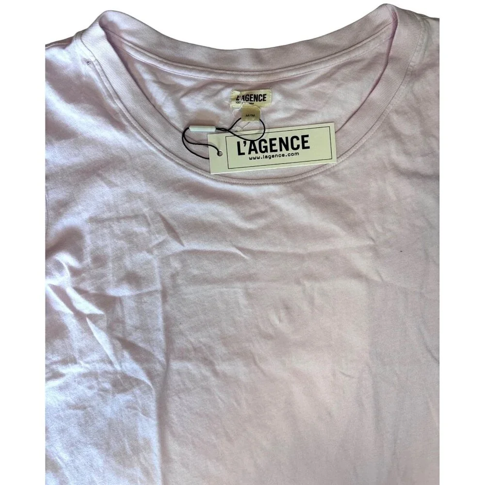 L’AGENCE Lilac Snow Cory Tee Shirt Medium New With Tags - Picture 10 of 13